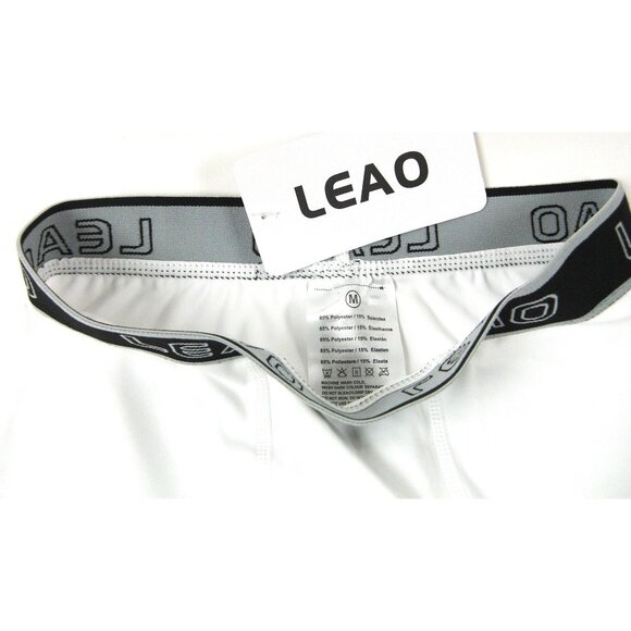 LEAO Youth Boys White Compression Leggins Performance Athletic Sports Medium - Picture 3 of 5